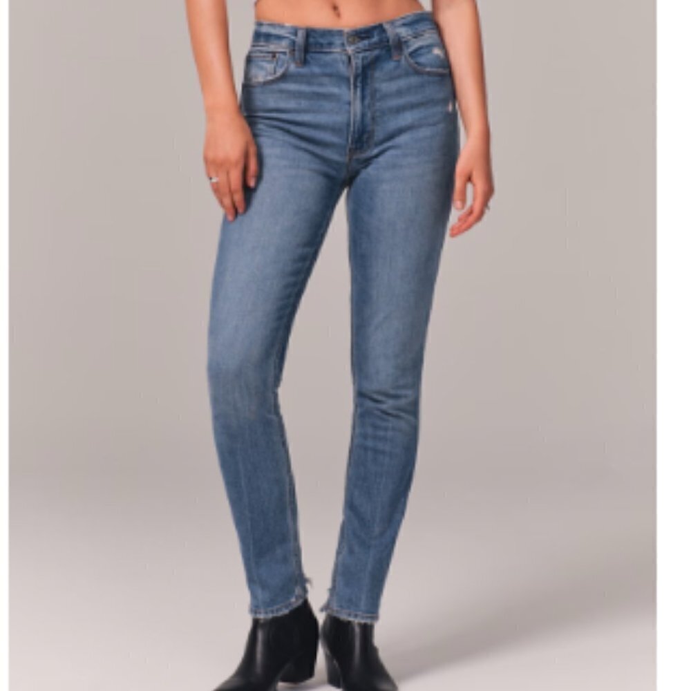 Abercrombie & Fitch Women's Skinny Jeans - Blue 22/36 long tall